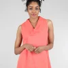 New Evie Lou Mesh Cowl Tank, Popsicle Orange