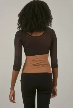 Discount Evie Lou Mesh 3/4-Sleeve Sleevey Wonder, Black