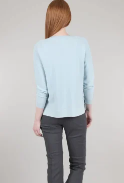 Shop Evie Lou Mini Ottoman Crew Sweater, Azul Blue