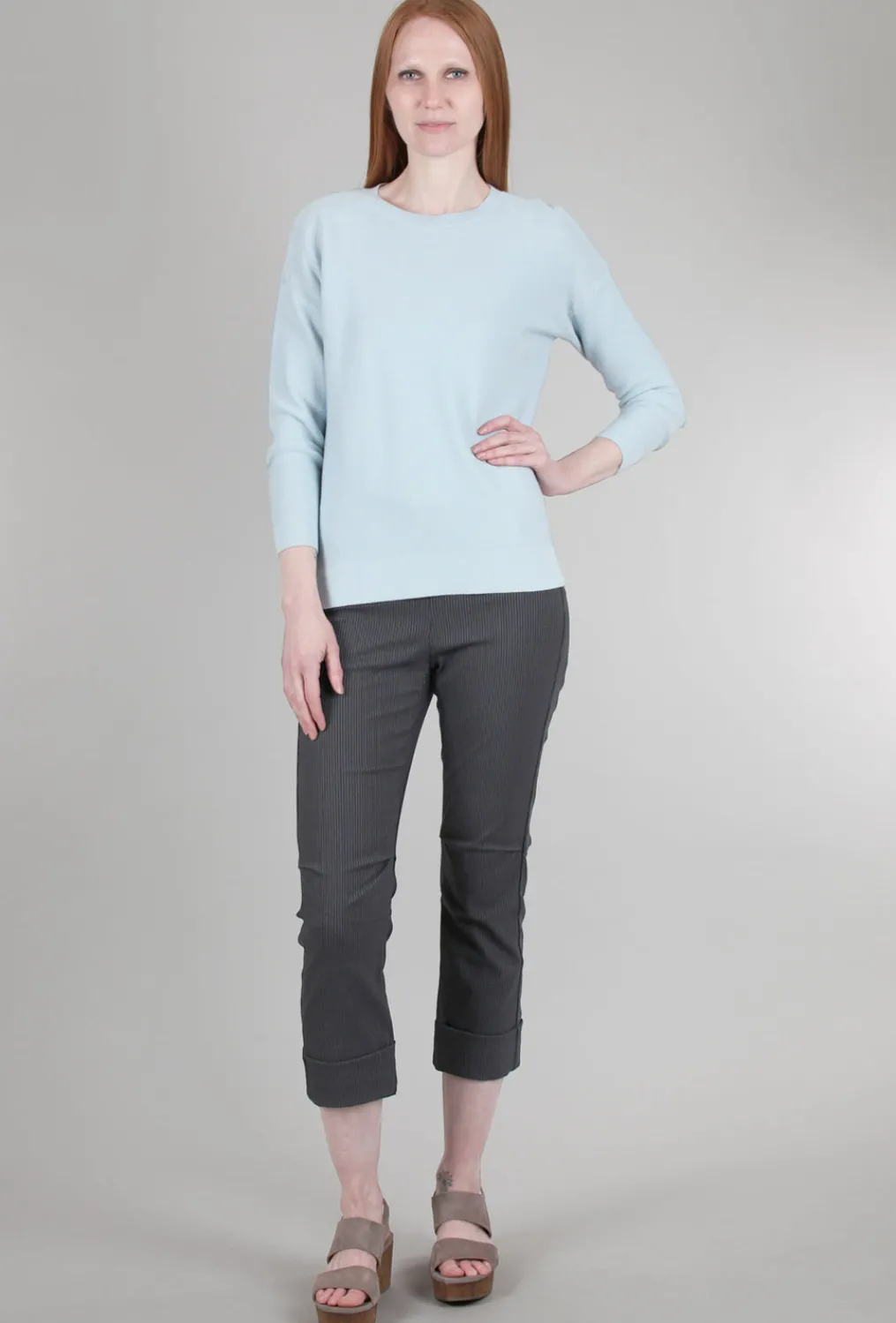 Shop Evie Lou Mini Ottoman Crew Sweater, Azul Blue