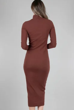 Flash Sale Evie Lou Mockneck Dress, Cinnamon