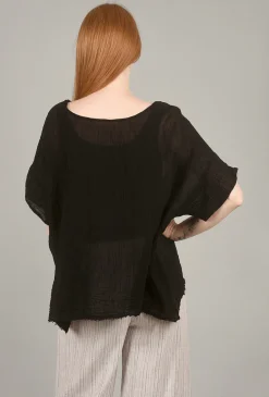 Best Sale Evie Lou Mono Gauze Top, Black