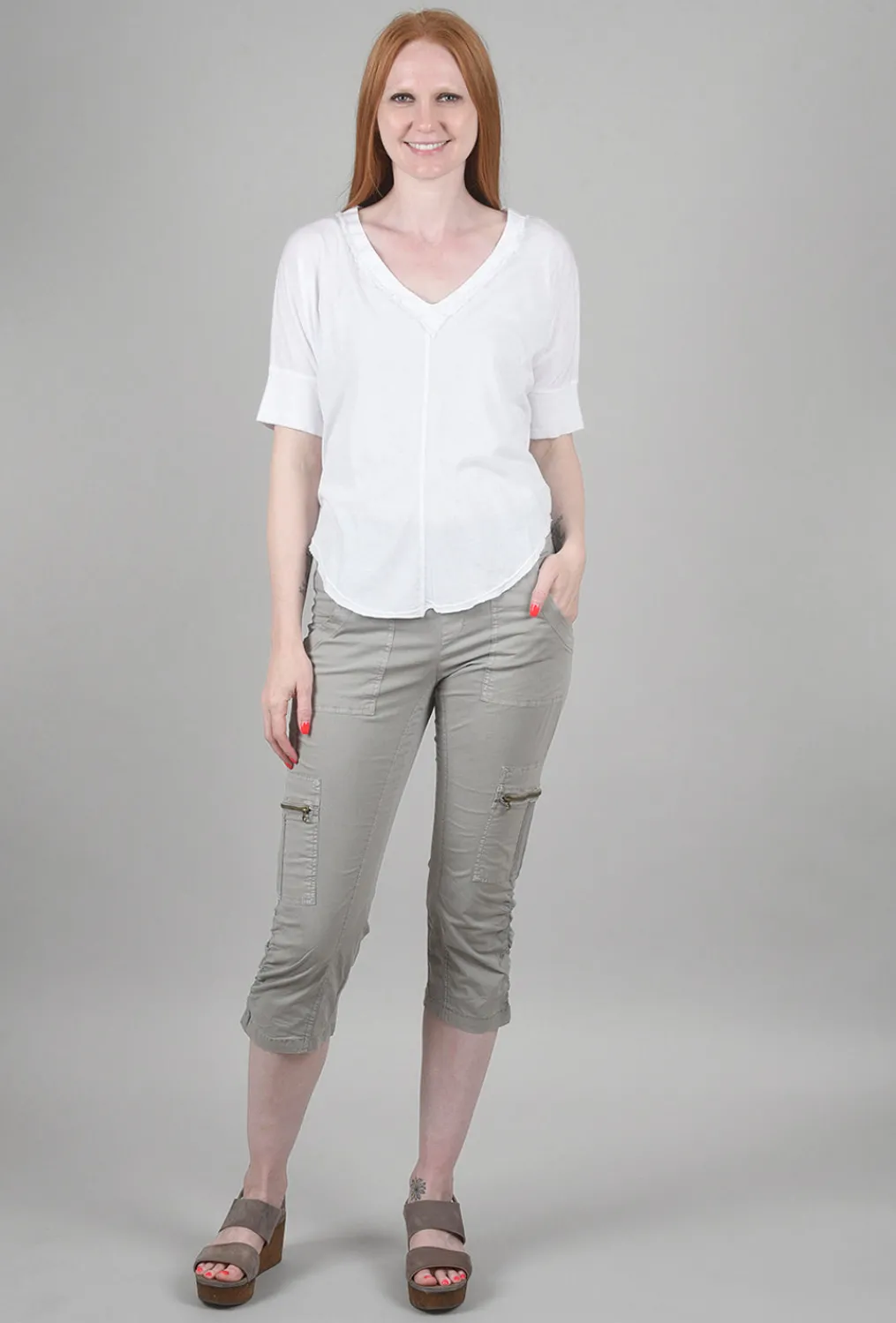 Hot Evie Lou Nadia Crop, Gray Mist
