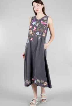 Hot Evie Lou Nila Maxi Tank Dress, Sanded Black