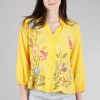 Best Sale Evie Lou Nila Relaxed Shirt, Gold Fusion