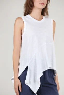 Cheap Evie Lou Novelty Hem Tank, White
