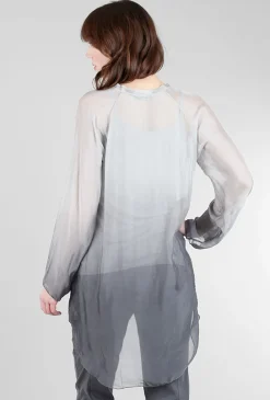 Cheap Evie Lou Ombre Silky Layer Shirt, Anthracite