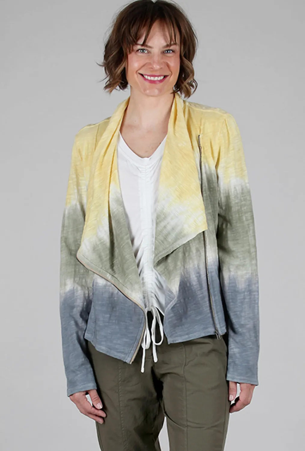 Online Evie Lou Ombre-Dye Drape Jacket, Yellow/Blue
