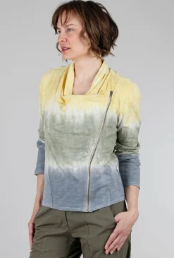 Online Evie Lou Ombre-Dye Drape Jacket, Yellow/Blue