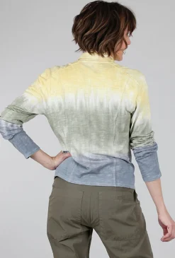 Online Evie Lou Ombre-Dye Drape Jacket, Yellow/Blue
