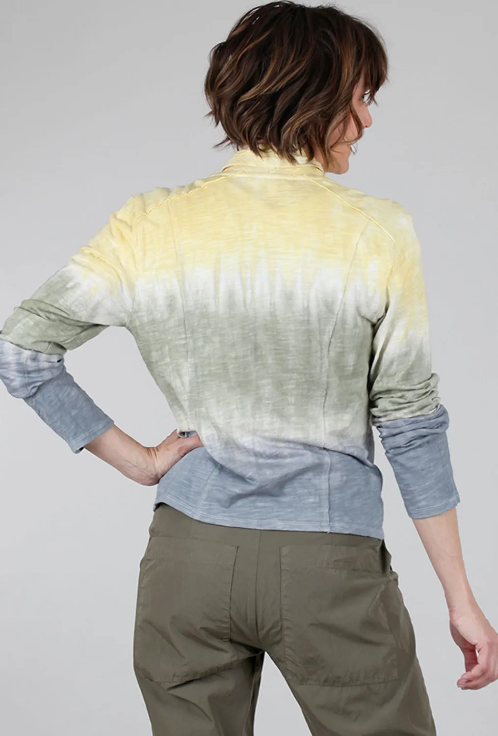 Online Evie Lou Ombre-Dye Drape Jacket, Yellow/Blue