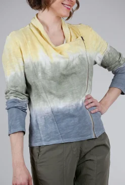 Online Evie Lou Ombre-Dye Drape Jacket, Yellow/Blue