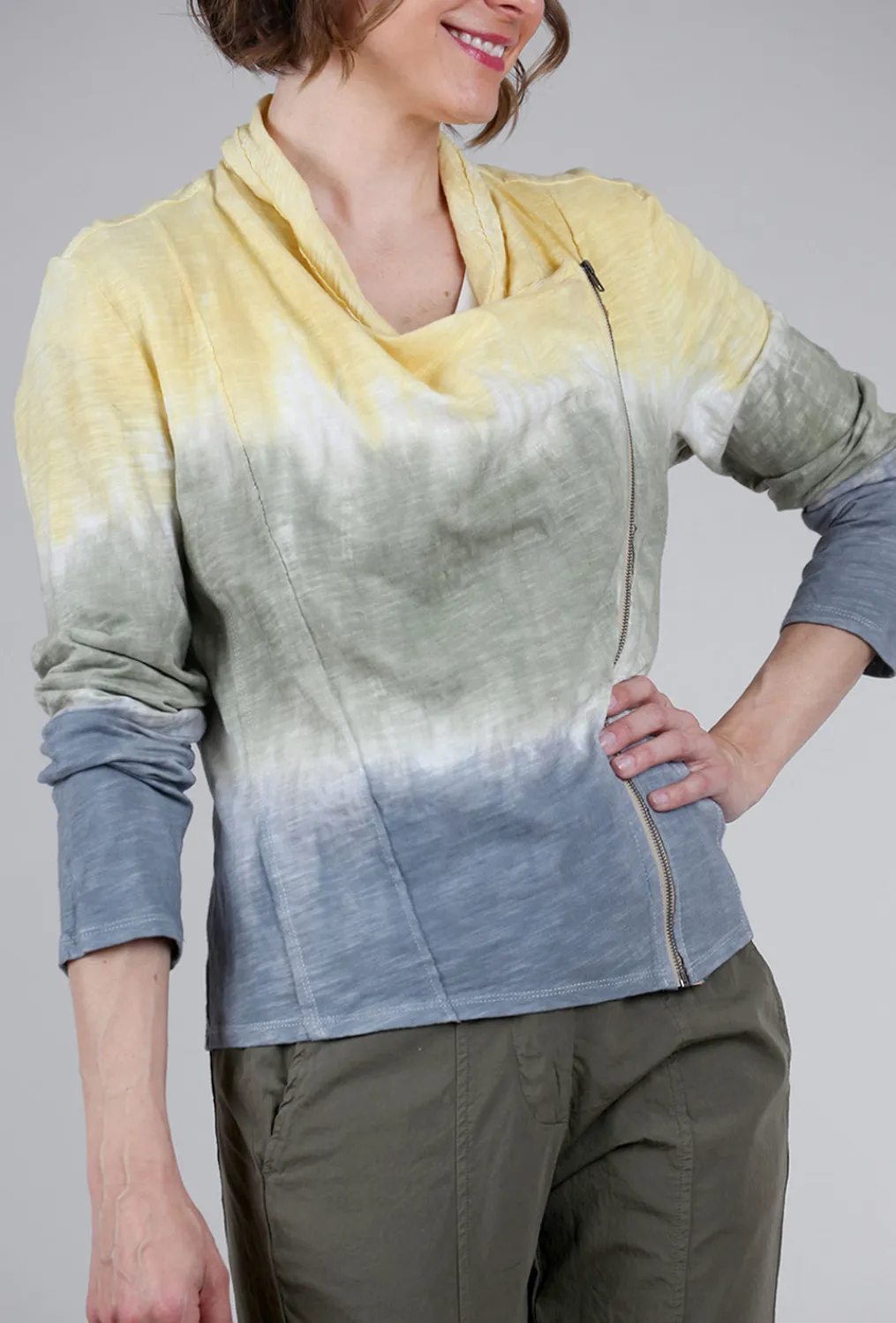 Online Evie Lou Ombre-Dye Drape Jacket, Yellow/Blue