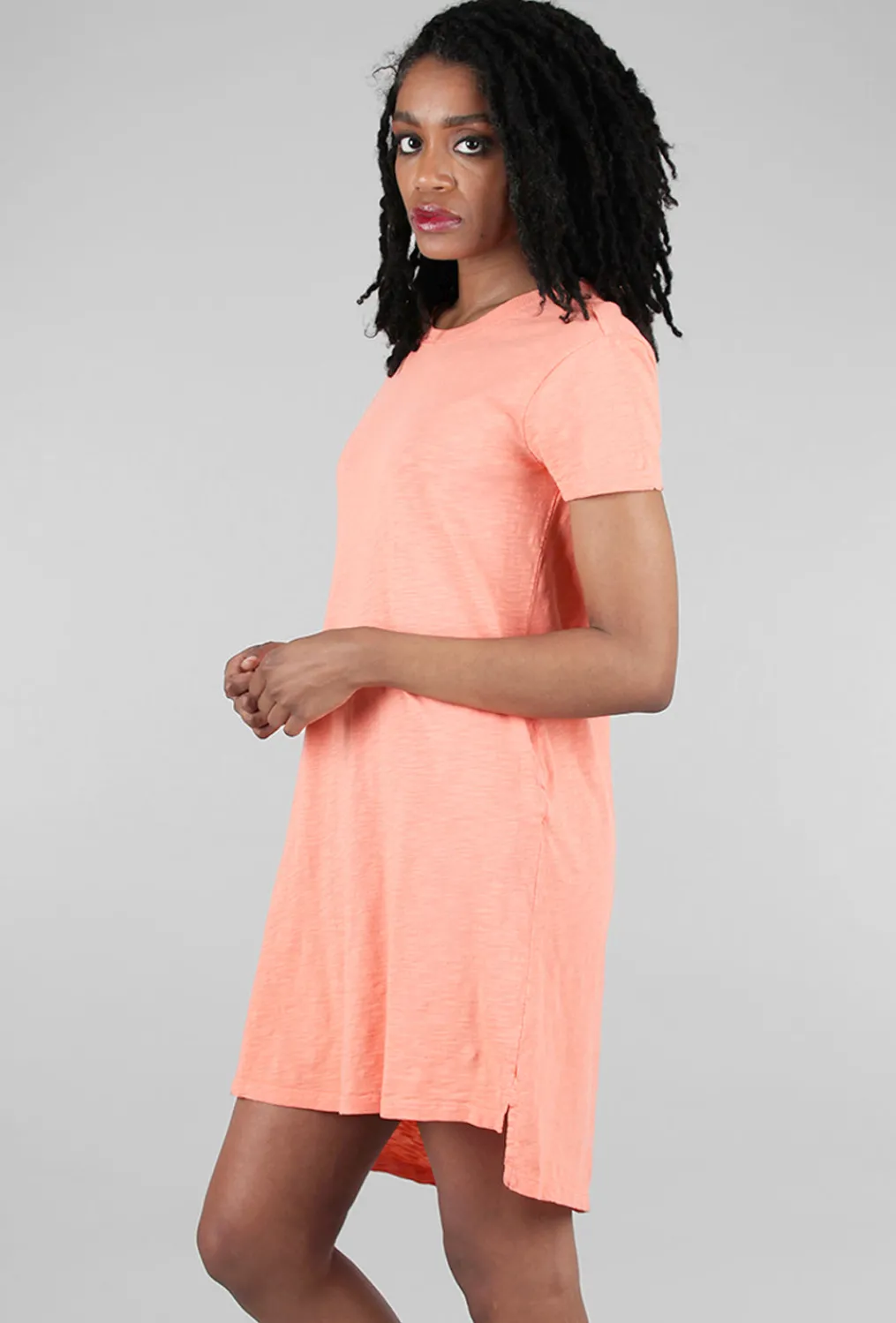 Cheap Evie Lou Open Crew T-Shirt Dress, Coral Clay