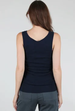 Fashion Evie Lou Organic Long Tank, Midnight Navy