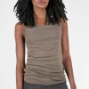Store Evie Lou Organic Long Tank, Olive