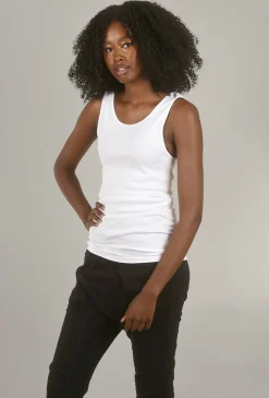 Discount Evie Lou Organic Long Tank, Optic White
