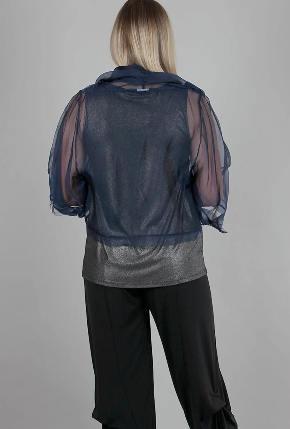 Best Sale Evie Lou Organza Jackie O Top, Midnight