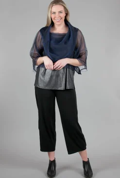 Best Sale Evie Lou Organza Jackie O Top, Midnight