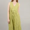 Store Evie Lou Overstitch Crinkle Sundress, Grass