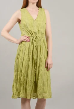 Store Evie Lou Overstitch Crinkle Sundress, Grass