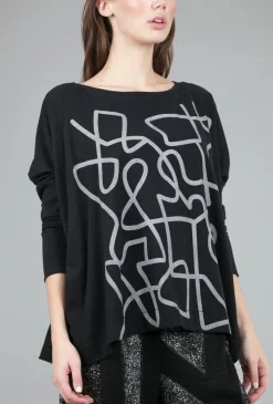 Store Evie Lou Oz Graphic Tee, Black/Gray