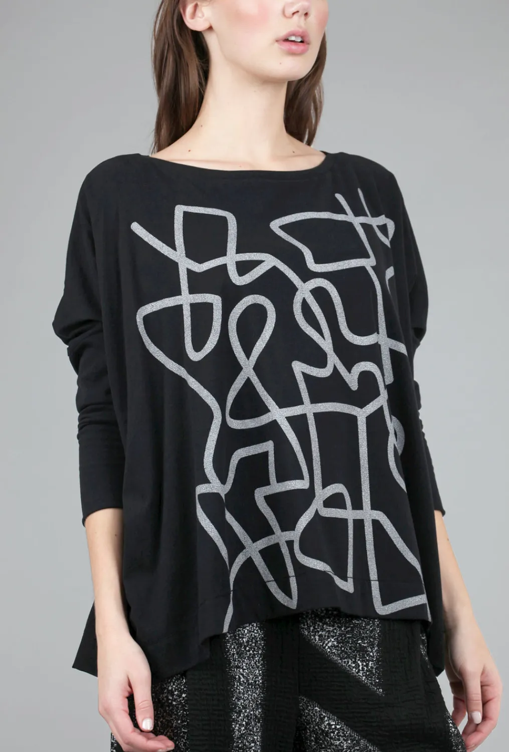 Store Evie Lou Oz Graphic Tee, Black/Gray