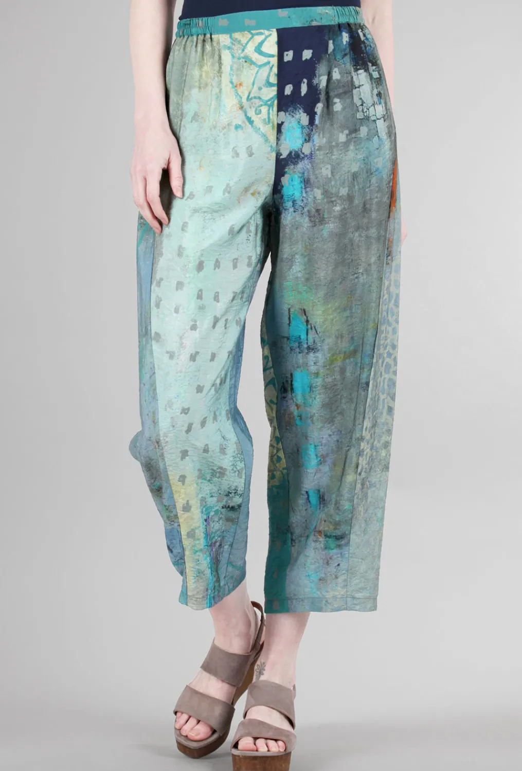 Cheap Evie Lou 3P Airy Print Pant, Sage/Blue
