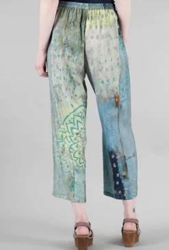 Cheap Evie Lou 3P Airy Print Pant, Sage/Blue