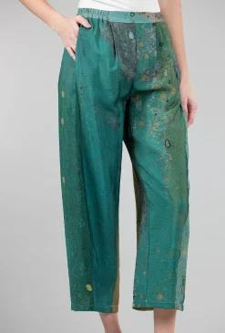 Shop Evie Lou 3P Airy Print Pant, Turquoise/Ochre