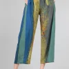Discount Evie Lou 3P Airy Print Pant, Yellow/Blue