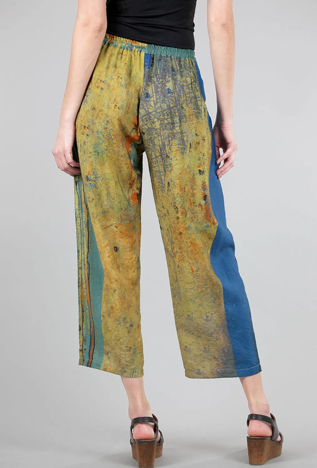 Discount Evie Lou 3P Airy Print Pant, Yellow/Blue