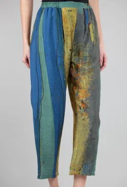 Discount Evie Lou 3P Airy Print Pant, Yellow/Blue