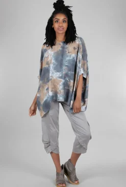 Store Evie Lou Parachute Smoosh Dye Wide Top, Khaki/Gray