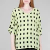 Flash Sale Evie Lou Parachute Squares Vee Top, Absinthe