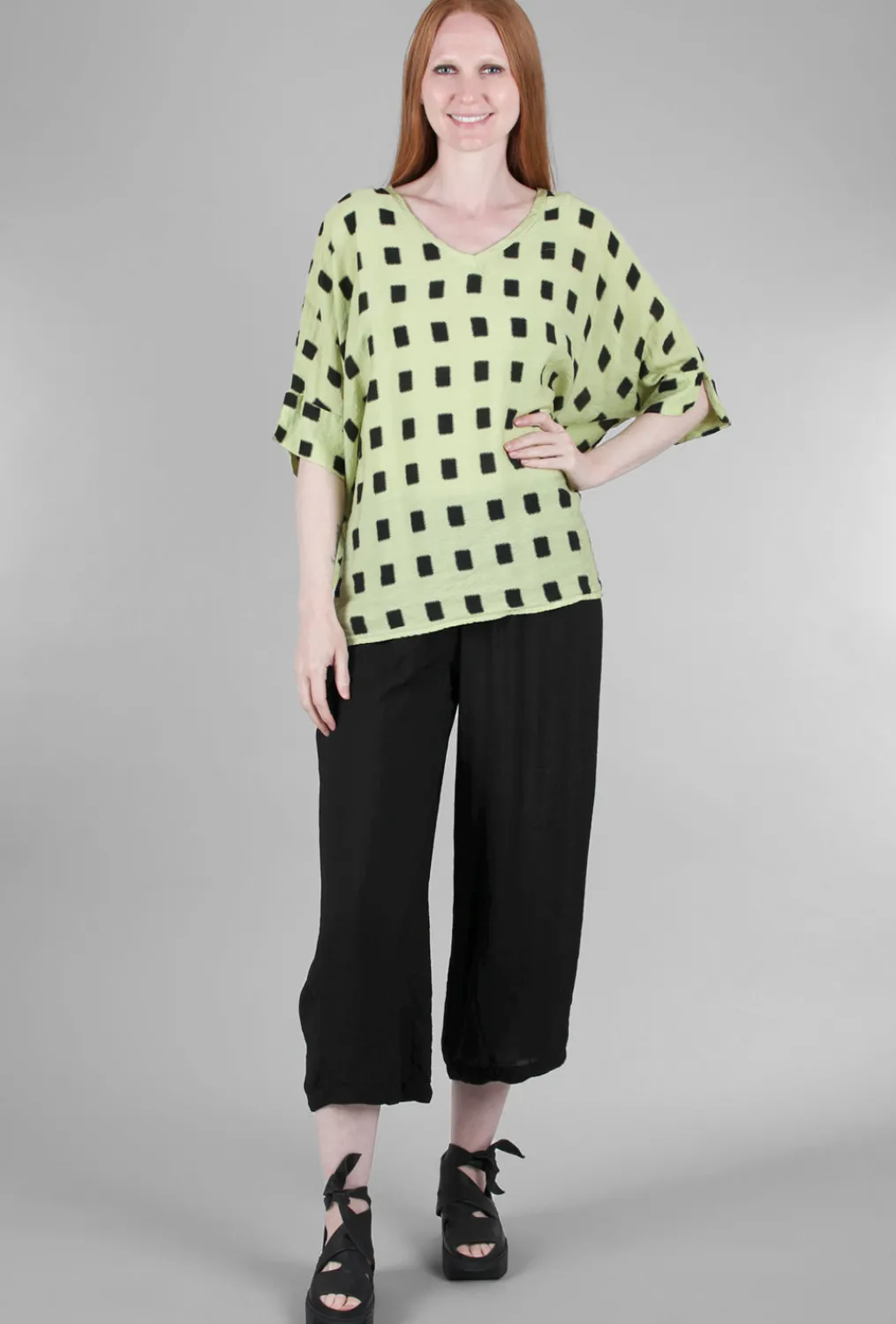 Flash Sale Evie Lou Parachute Squares Vee Top, Absinthe