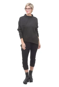 Clearance Evie Lou Peached Jersey Slouch Pant, Black