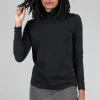 Store Evie Lou Pima Ruched Tneck, Black