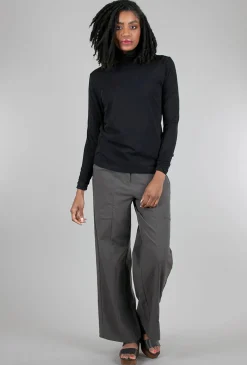 Store Evie Lou Pima Ruched Tneck, Black