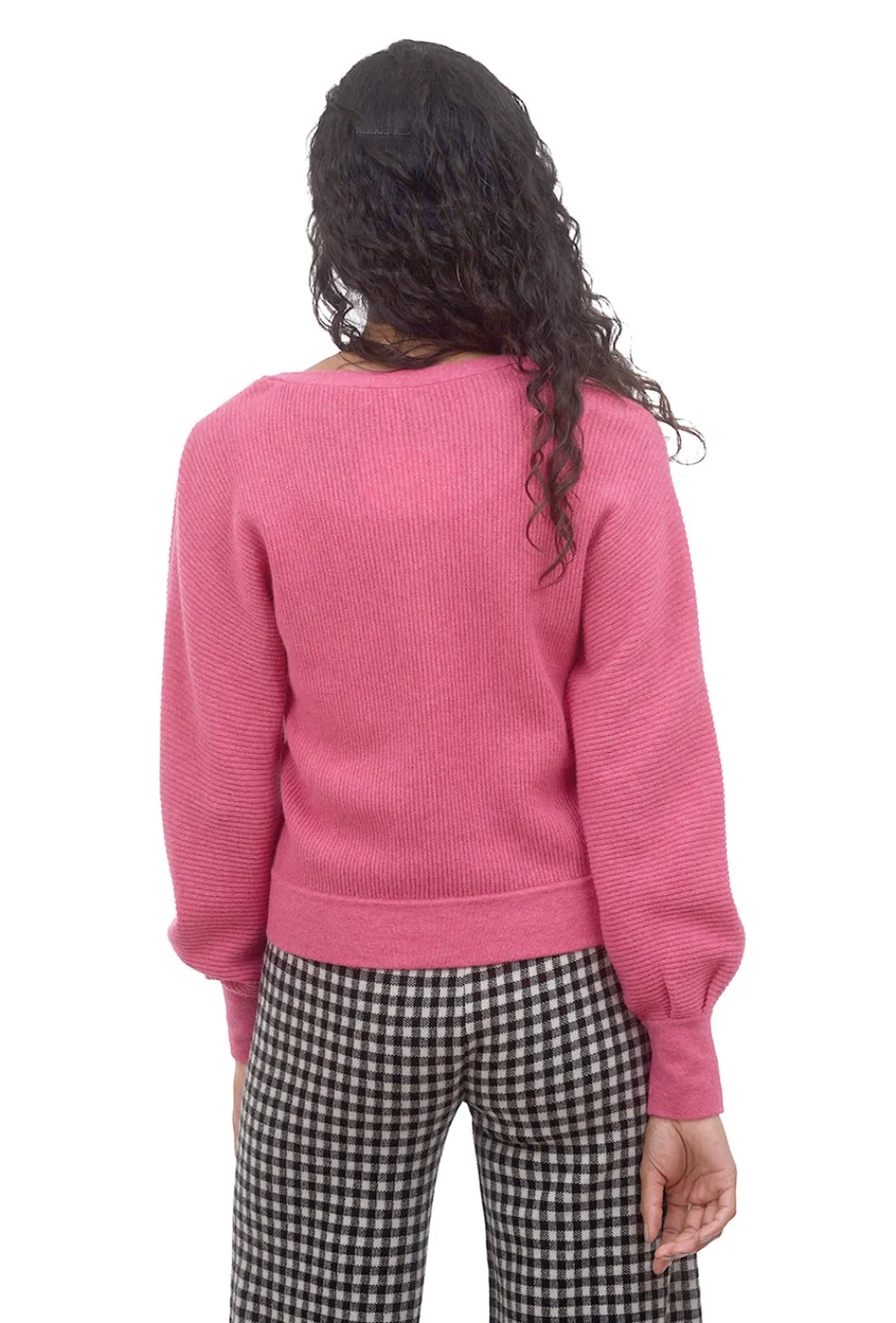 Best Sale Evie Lou Pleat Sleeve Pullover, Berry