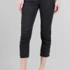 Clearance Evie Lou Polished Cotton Shuffle Pant, Black