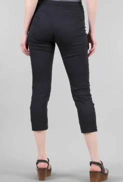 Clearance Evie Lou Polished Cotton Shuffle Pant, Black
