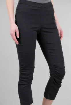 Clearance Evie Lou Polished Cotton Shuffle Pant, Black