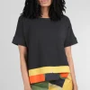 New Evie Lou Pop Art Trim Top, Black/Floral
