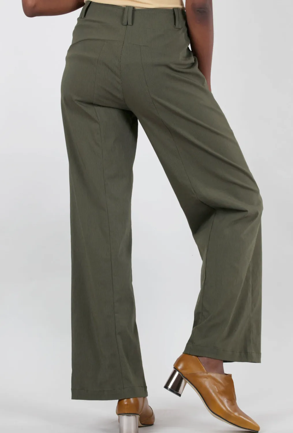 Hot Evie Lou Power Stripe City Pant, Bonsai Olive