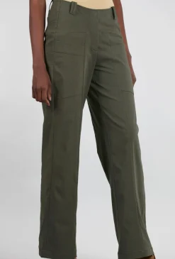 Hot Evie Lou Power Stripe City Pant, Bonsai Olive
