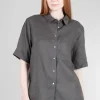 Outlet Evie Lou Prim Linen Shirt, Coal