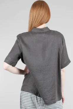 Outlet Evie Lou Prim Linen Shirt, Coal
