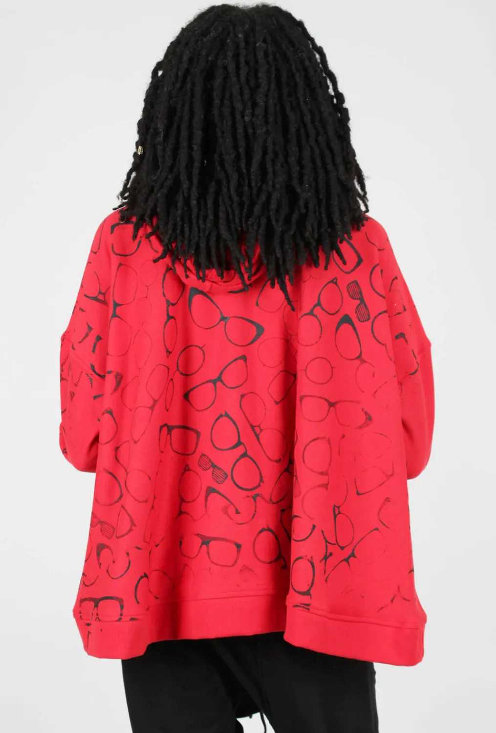 New Evie Lou Pt Swing Hoodie, Red/Glasses