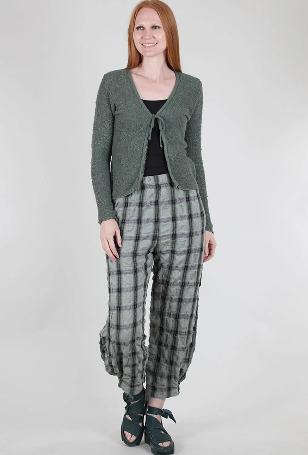Shop Evie Lou Pucker Plaid Lantern Pant, Myrtle
